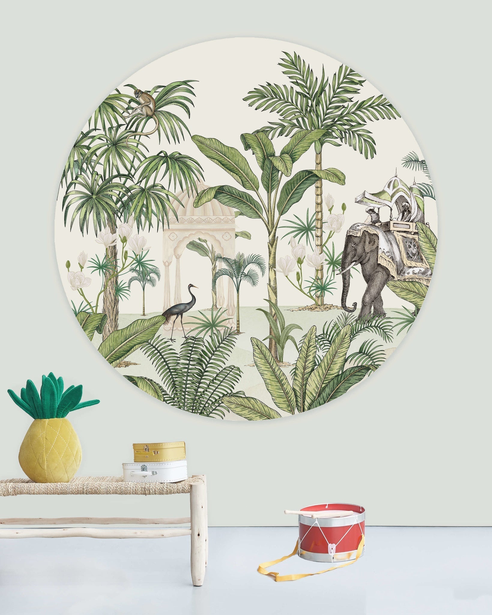 Creative Lab Amsterdam Sunday Walk Wallpaper Circle Mural-Beaumonde