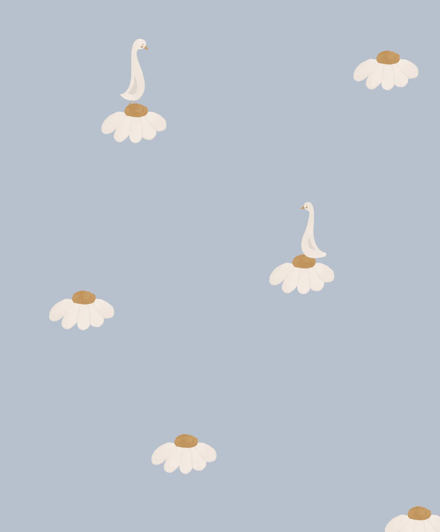 Creative Lab Amsterdam Sweet Camomile Sky Blue Wallpaper Circle-Beaumonde