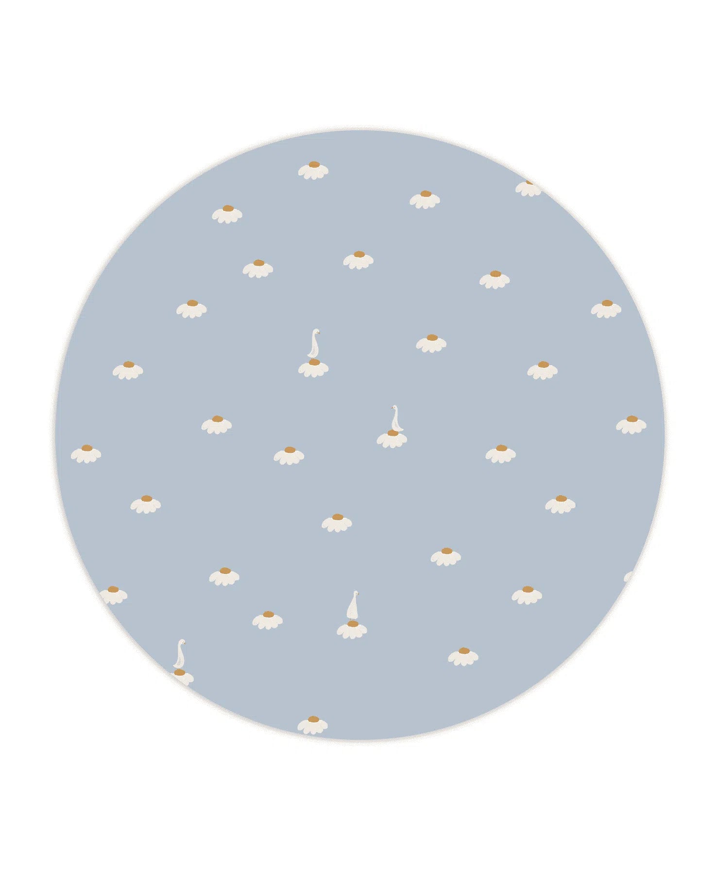 Creative Lab Amsterdam Sweet Camomile Sky Blue Wallpaper Circle-Beaumonde