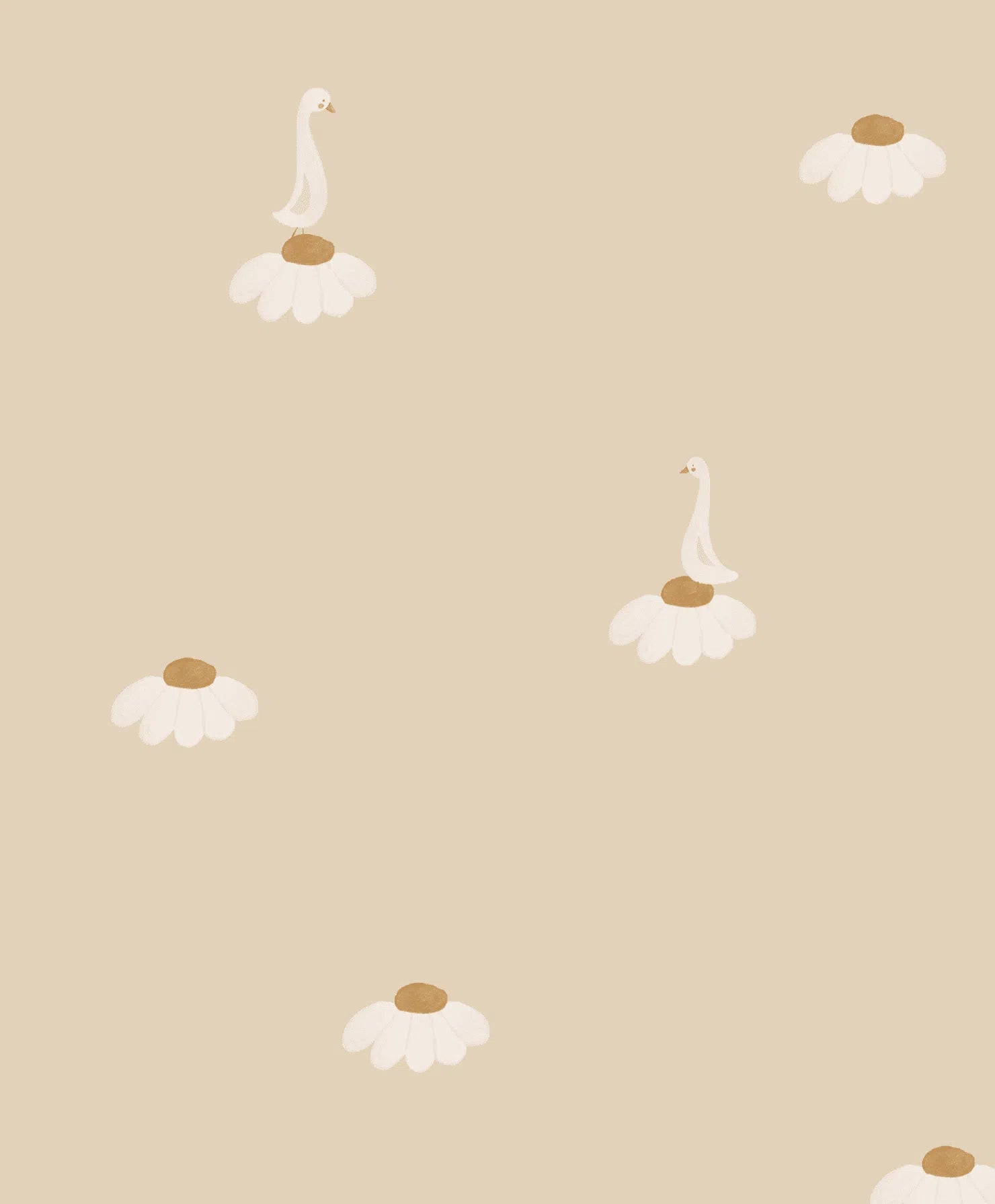 Creative Lab Amsterdam Sweet Camomile Soft Almond Wallpaper Circle Mural-Beaumonde