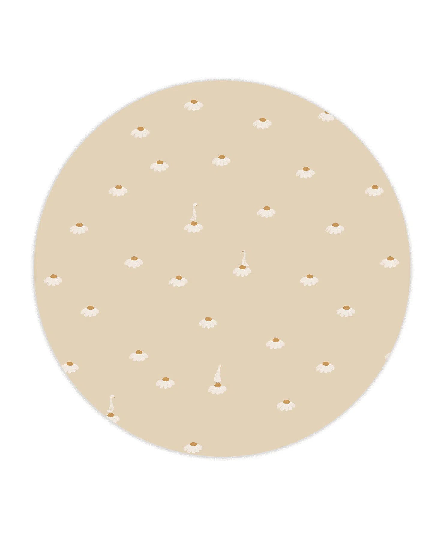 Creative Lab Amsterdam Sweet Camomile Soft Almond Wallpaper Circle Mural-Beaumonde