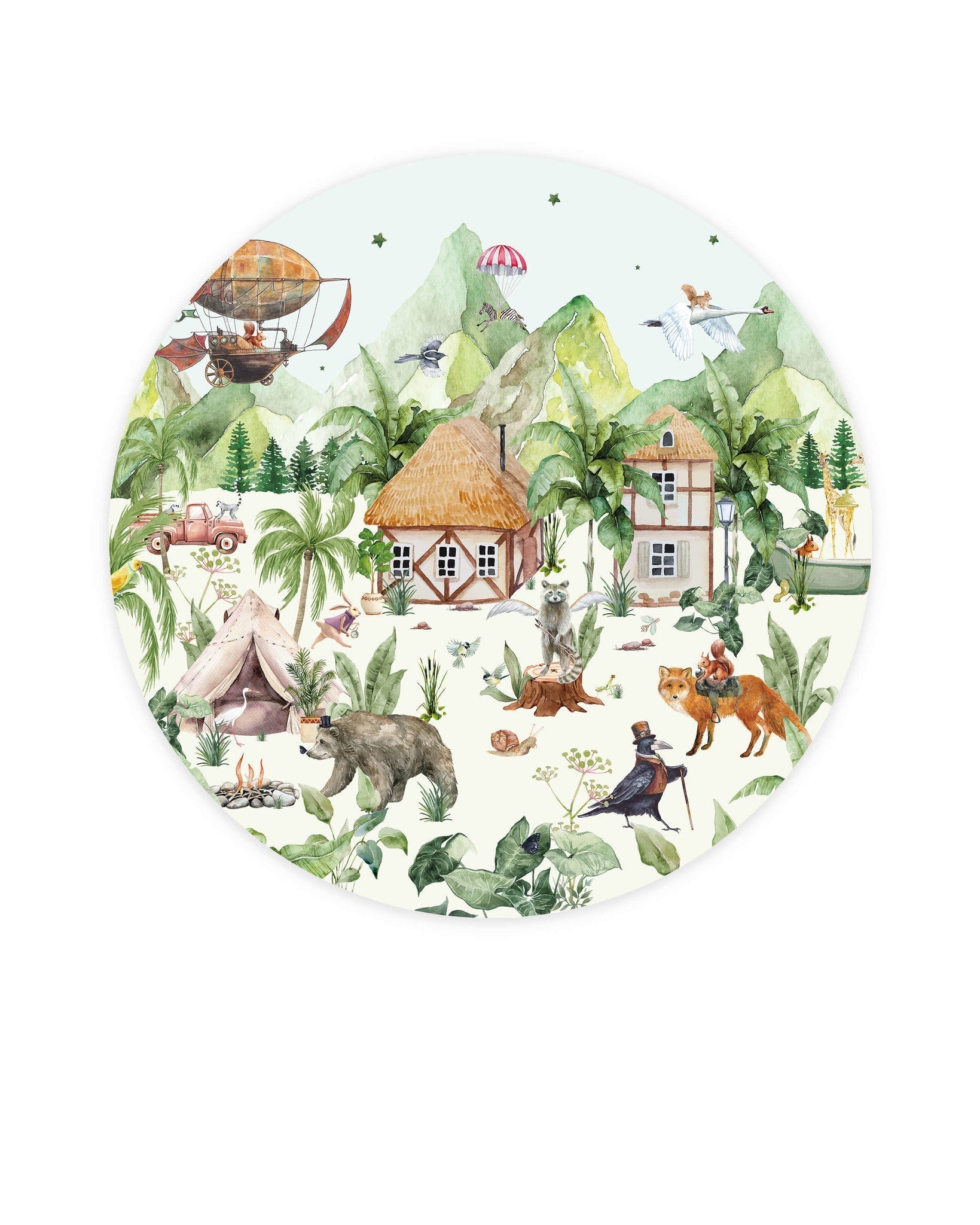 Creative Lab Amsterdam The magical village Wallpaper Circle-Beaumonde