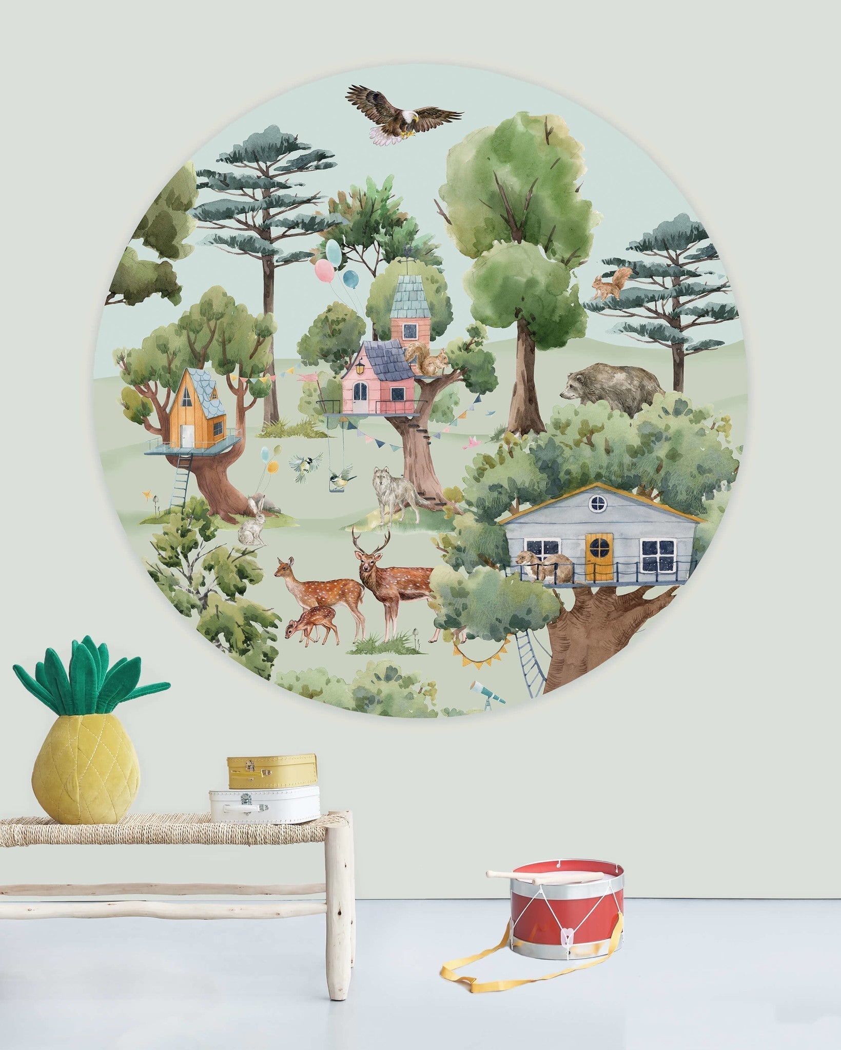 Creative Lab Amsterdam Treehouse in the Forest Wallpaper Circle-Beaumonde