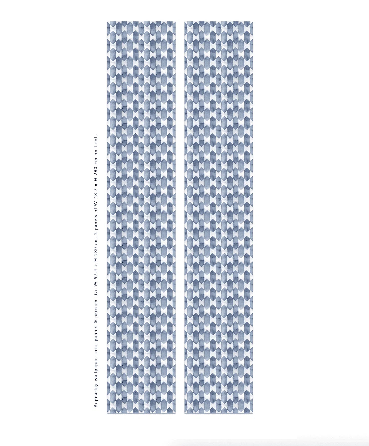 Creative Lab Amsterdam Watercolour Checked Blue Repetitive Wallpaper-Beaumonde