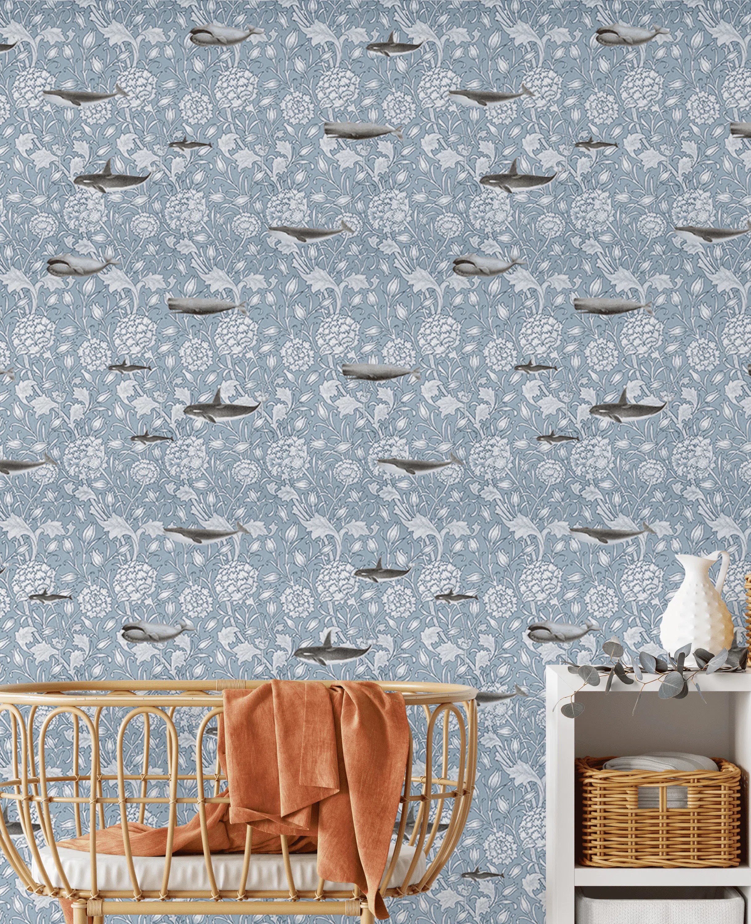 Creative Lab Amsterdam Whaliam Morris Blue Wallpaper Mural-Beaumonde