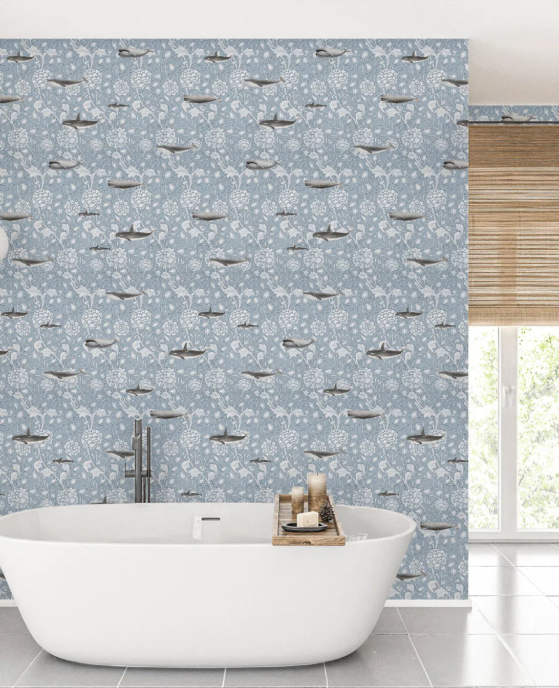 Creative Lab Amsterdam Whaliam Morris Blue Wallpaper Mural-Beaumonde