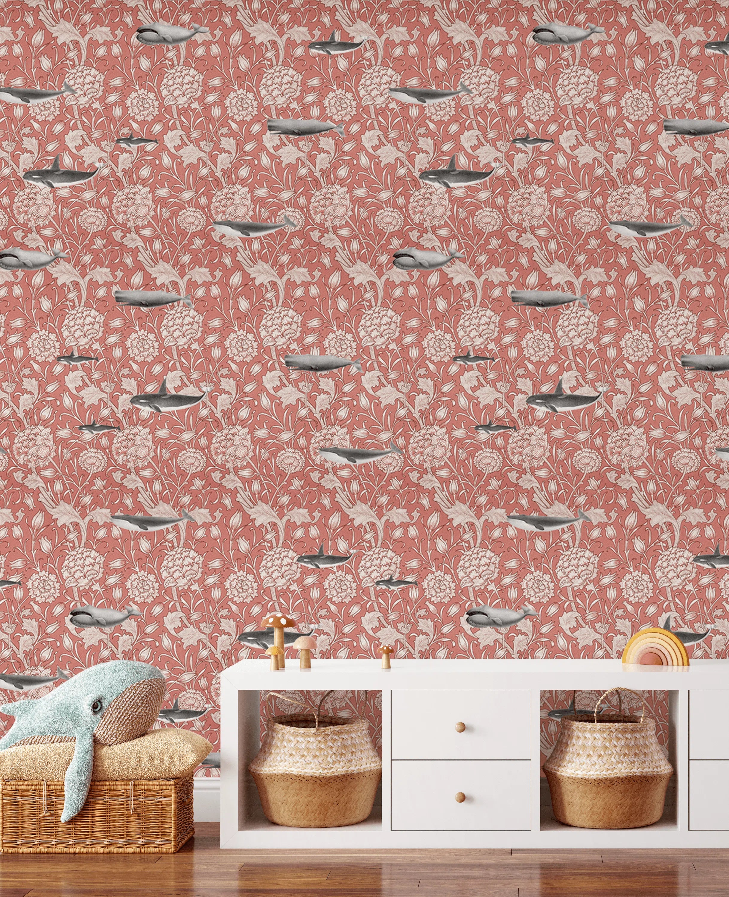 Creative Lab Amsterdam Whaliam Morris Coral Wallpaper Mural-Beaumonde