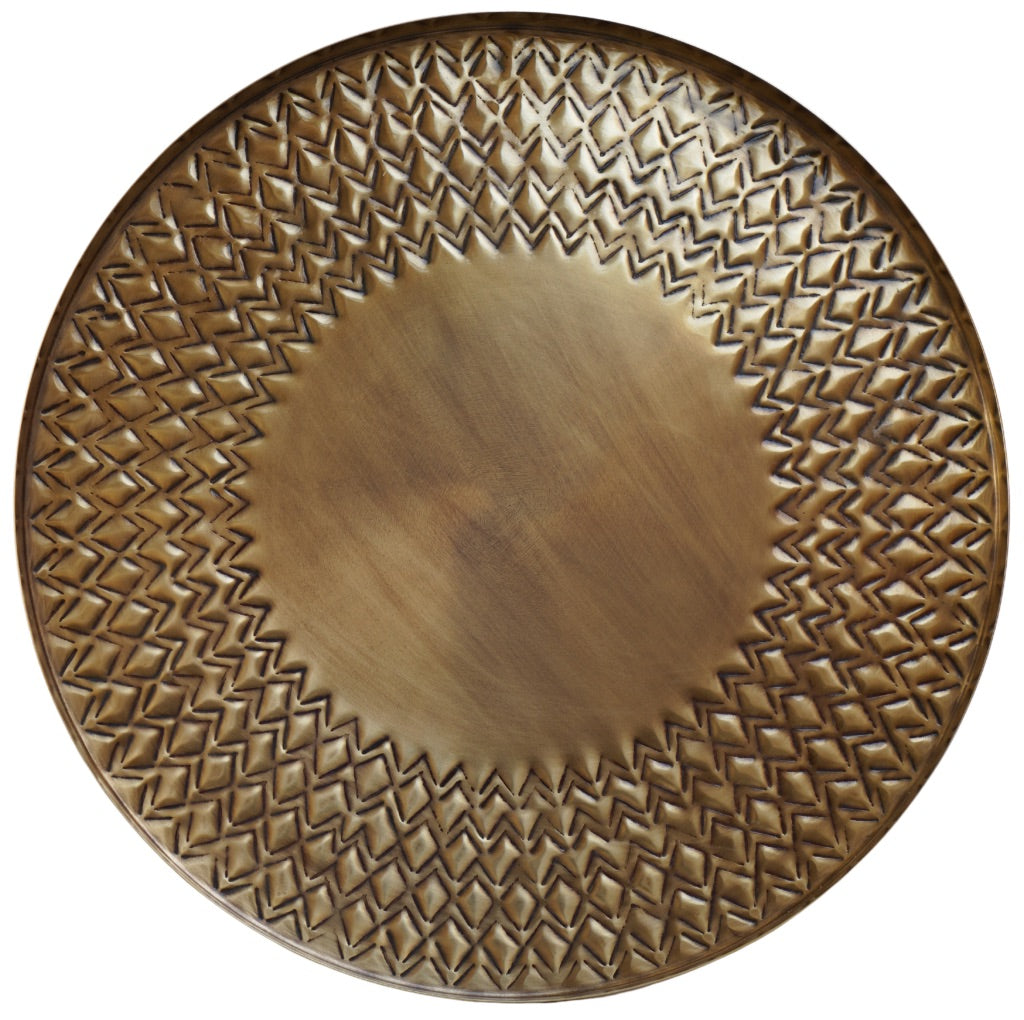Ivyline Solis Embossed Tray in Gold-Beaumonde
