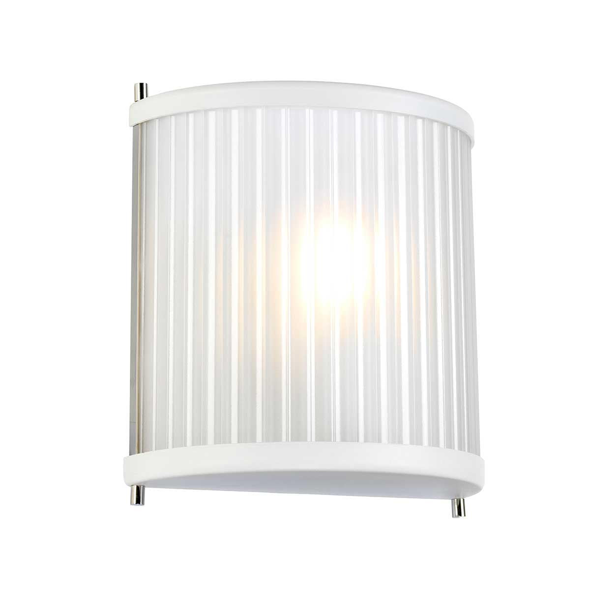 Elstead Lighting Corona 1 Light Wall Light - White Polished Nickel-DL-CORONA1-WPN-5024005377313-Beaumonde