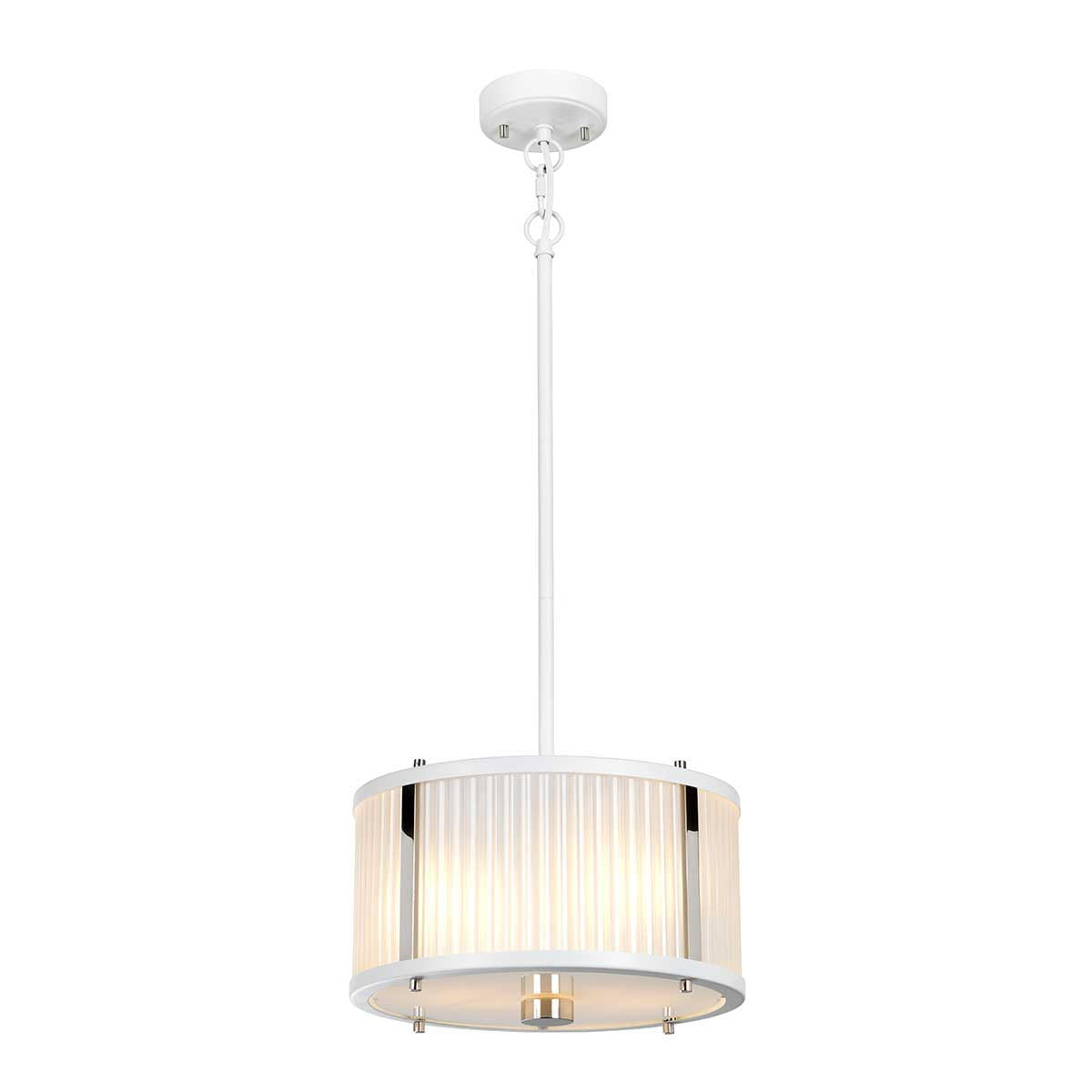 Elstead Lighting Corona 2 Light Pendant - White Polished Nickel-DL-CORONA-2P-WPN-5024005377115-Beaumonde
