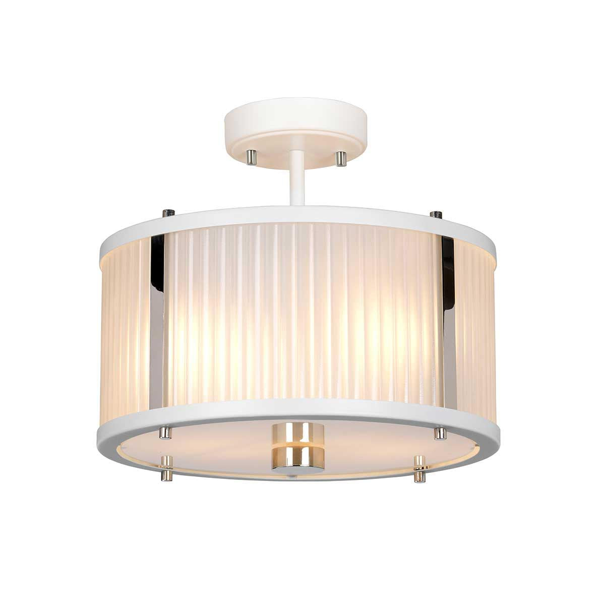 Elstead Lighting Corona 2 Light Pendant - White Polished Nickel-DL-CORONA-2P-WPN-5024005377115-Beaumonde