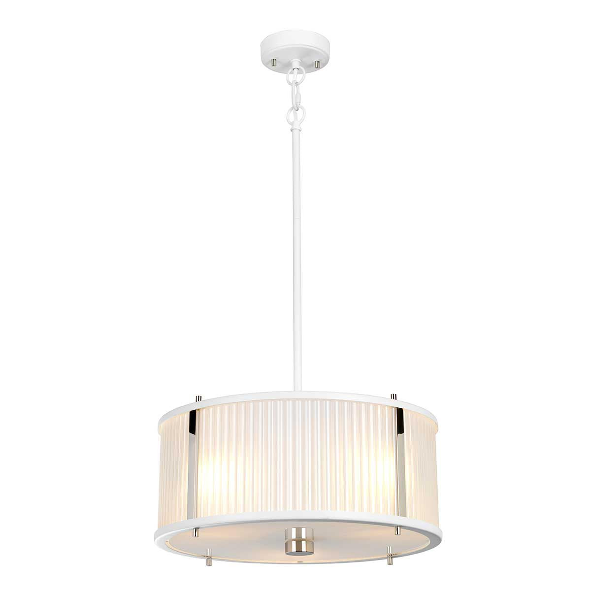 Elstead Lighting Corona 3 Light Pendant - White Polished Nickel-DL-CORONA-3P-WPN-5024005376910-Beaumonde