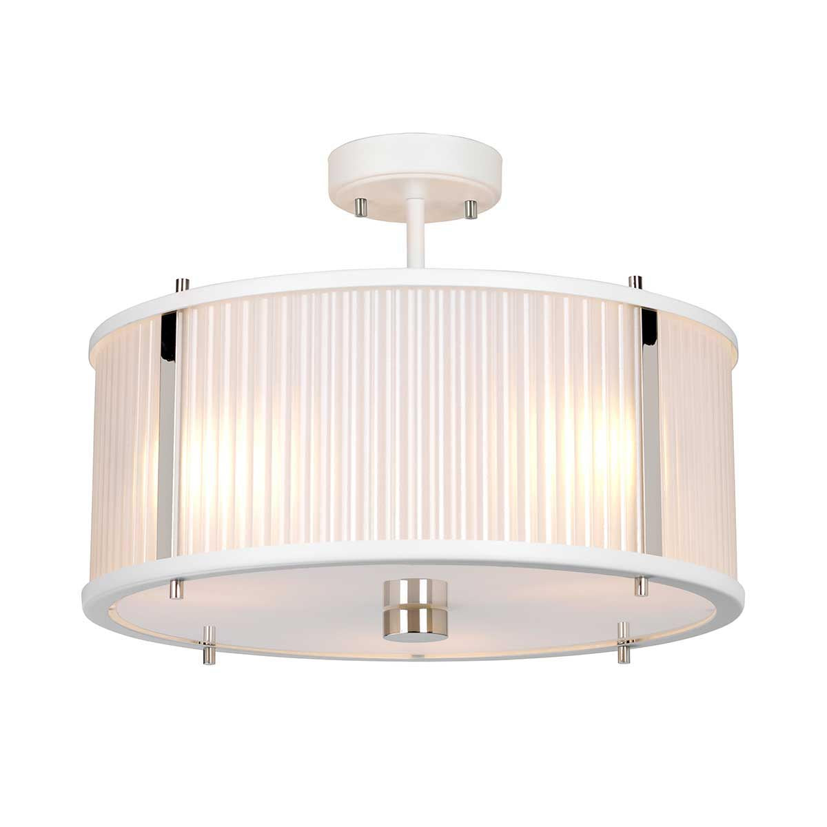 Elstead Lighting Corona 3 Light Pendant - White Polished Nickel-DL-CORONA-3P-WPN-5024005376910-Beaumonde