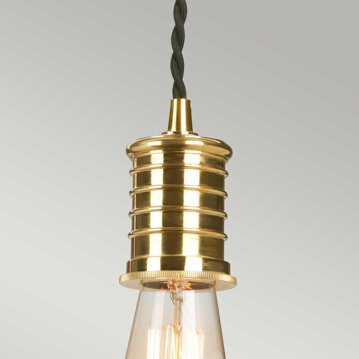 Elstead Lighting Douille 1 Light Pendant - Black/Polished Brass-DOUILLE-P-BPB-5024005274117-Beaumonde