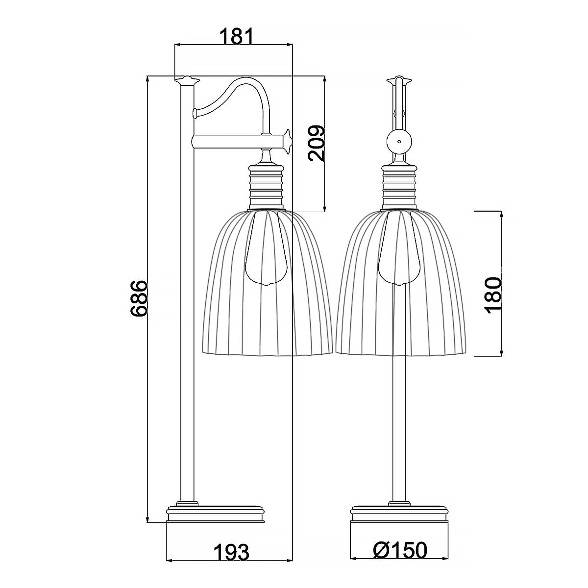 Elstead Lighting Douille 1 Light Table Lamp - Aged Brass-DOUILLE-TL-AB-5024005309918-Beaumonde
