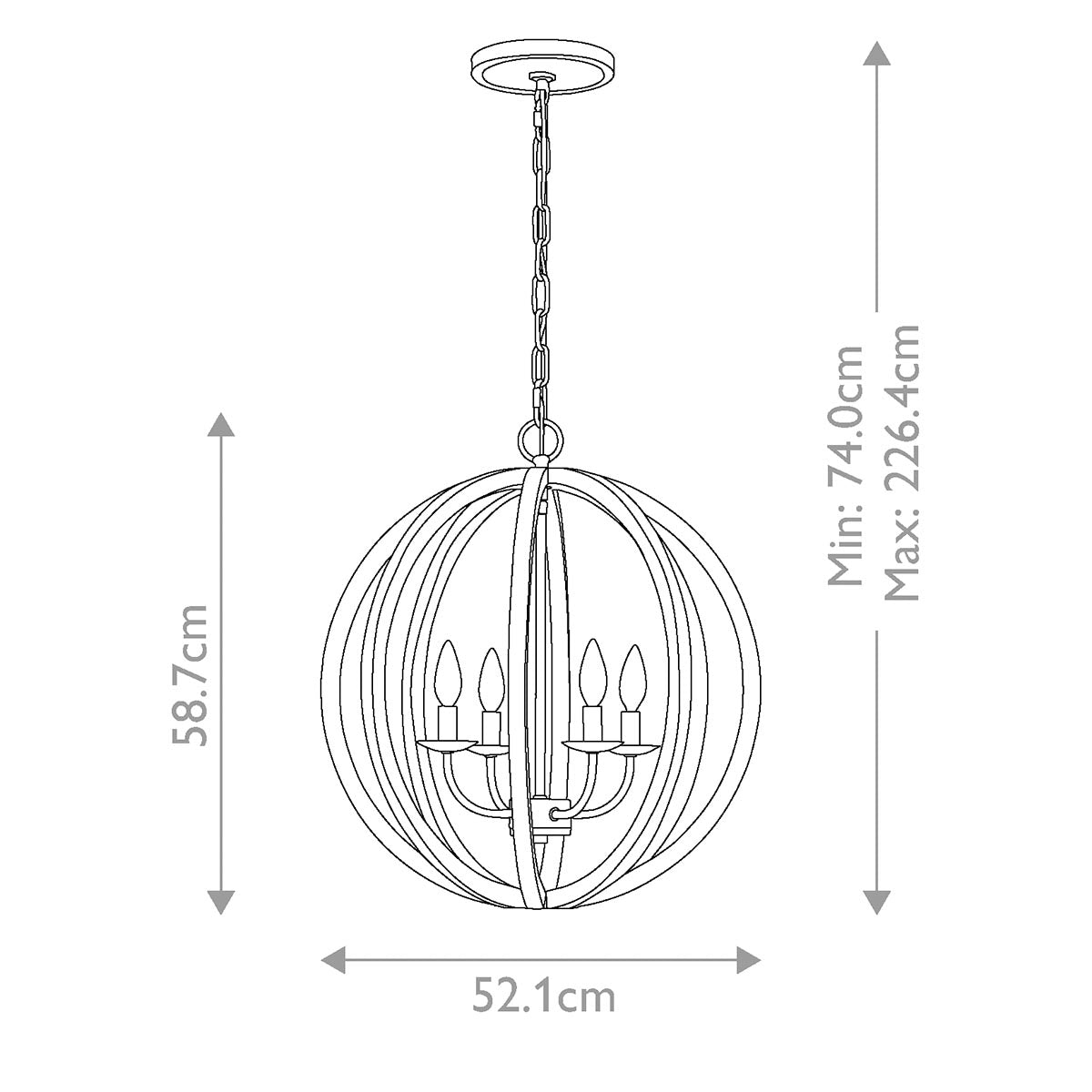 Elstead Lighting Feiss Allier 4 Light Pendant-FE-ALLIER-4P-WW-5024005217718-Beaumonde