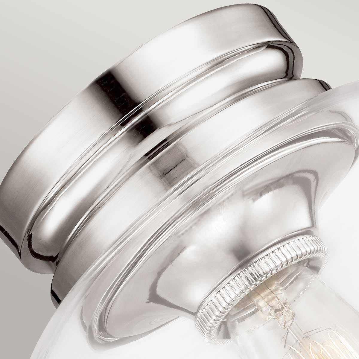 Elstead Lighting Feiss Hounslow 1 Light Flush Light - Nickel-FE-HOUNSLOW-F-PN-5024005386513-Beaumonde