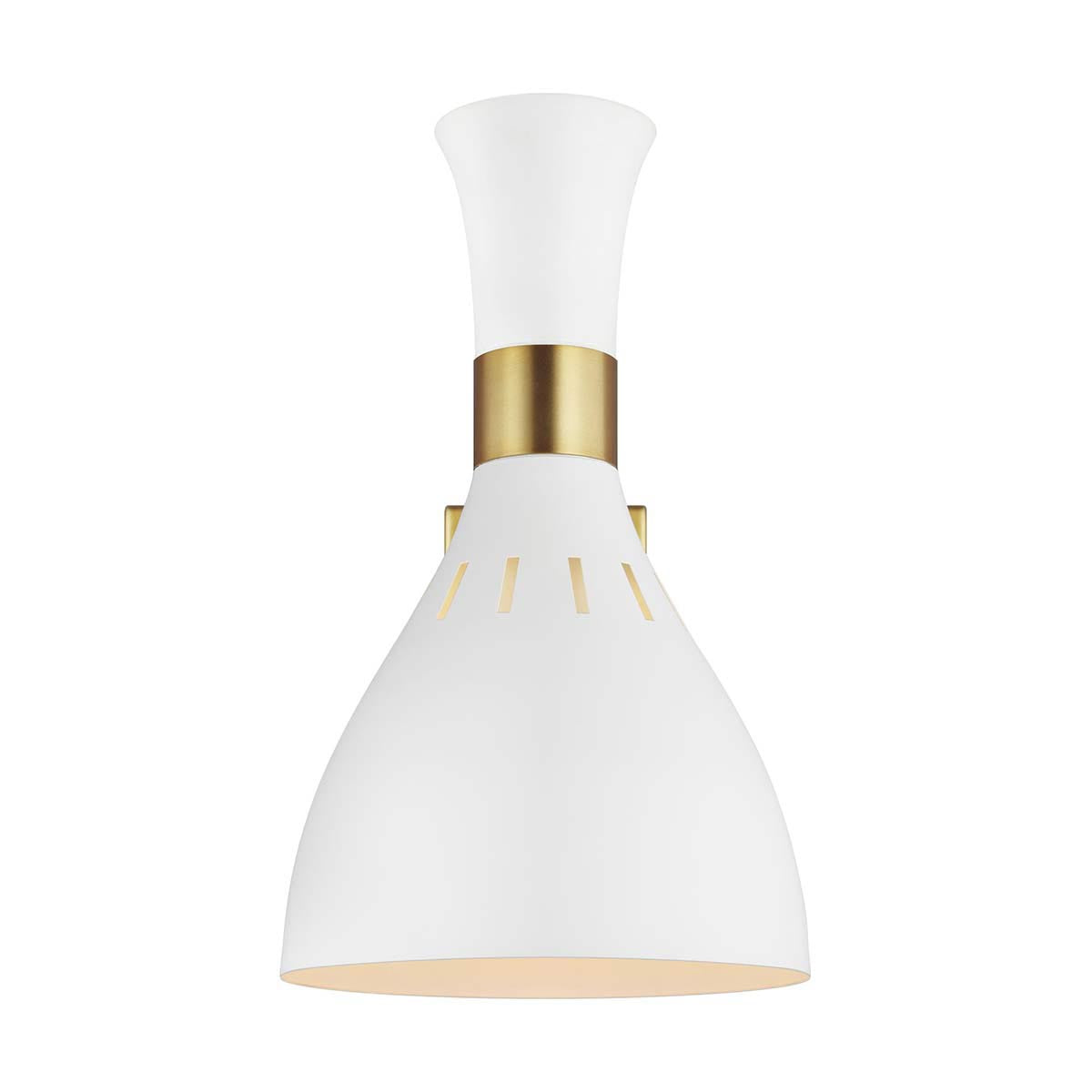 Elstead Lighting Feiss Joan 1 Light Wall Light - Matte White & Burnished Brass-FE-JOAN1-MW-5024005391715-Beaumonde
