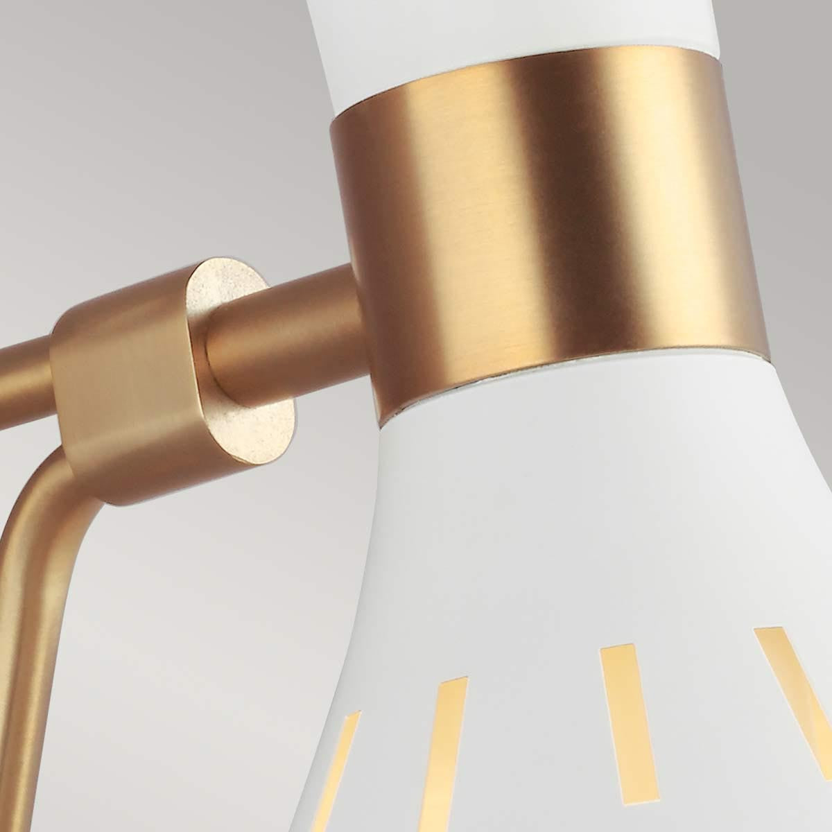 Elstead Lighting Feiss Joan 1 Light Wall Light - Matte White & Burnished Brass-FE-JOAN1-MW-5024005391715-Beaumonde