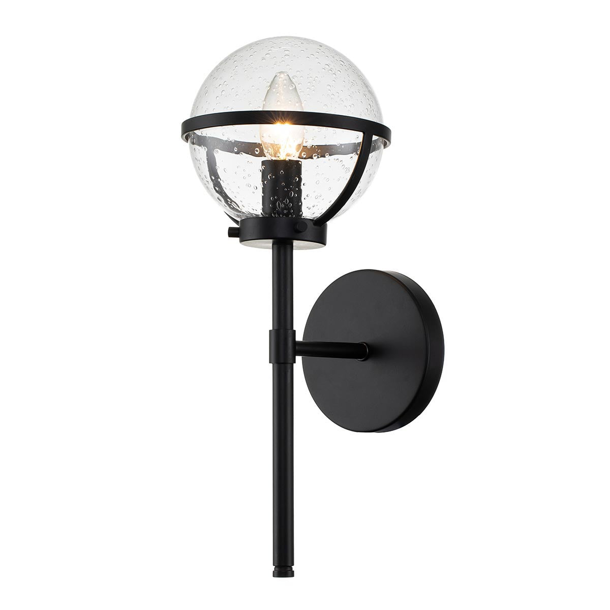 Elstead Lighting Hinkley Hollis 1 Light Wall Light - Clear/Black-HK-HOLLIS1-C-BK-BATH-5024005559313-Beaumonde