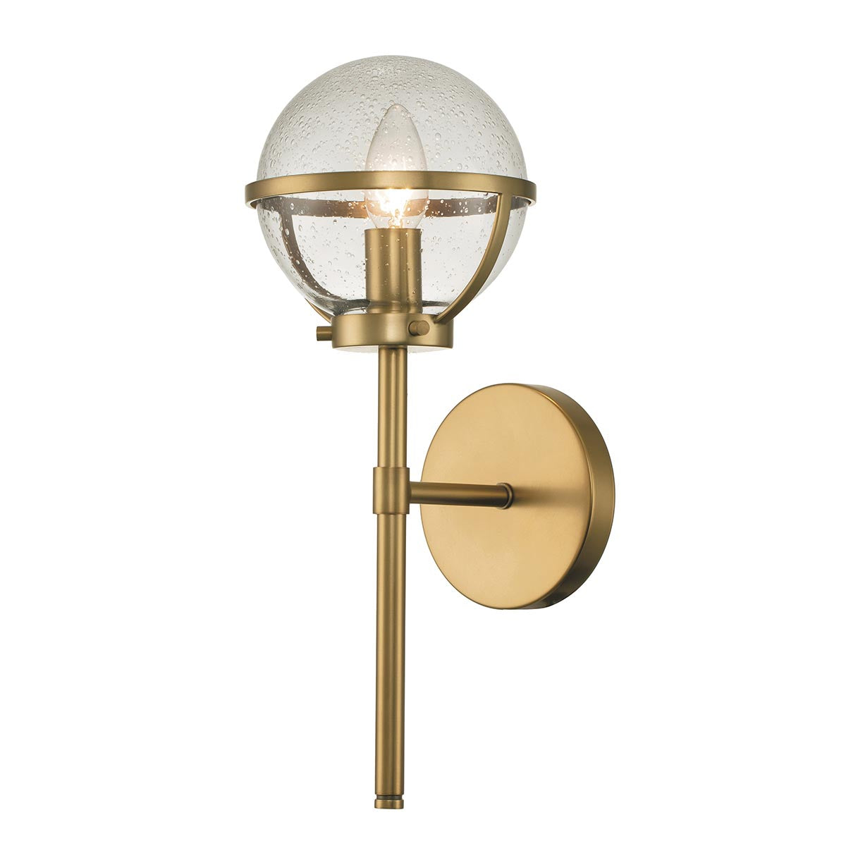 Elstead Lighting Hinkley Hollis 1 Light Wall Light - Clear/Brass-HK-HOLLIS1-C-HB-BATH-5024005559412-Beaumonde