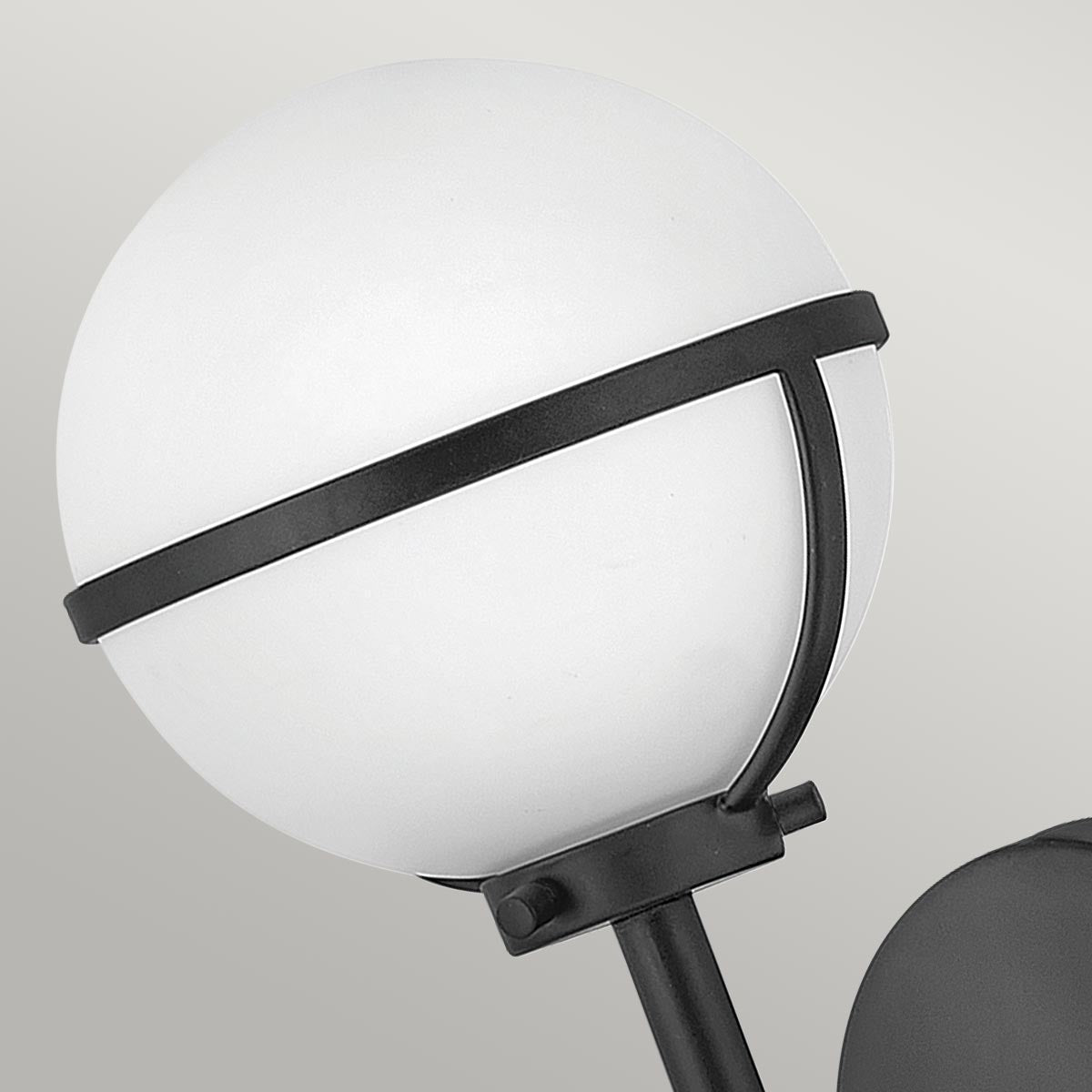 Elstead Lighting Hinkley Hollis 1 Light Wall Light - Opal/Black-HK-HOLLIS1-O-BK-BATH-5024005559511-Beaumonde