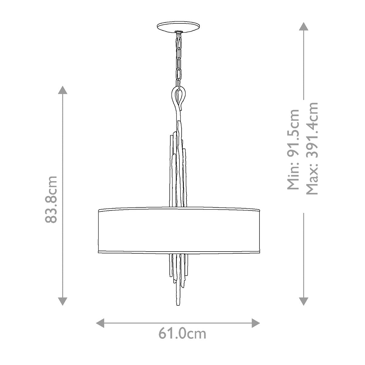 Elstead Lighting Hinkley Spyre 6 Light Pendant - Champange Gold-HK-SPYRE6P-CPG-5024005334811-Beaumonde