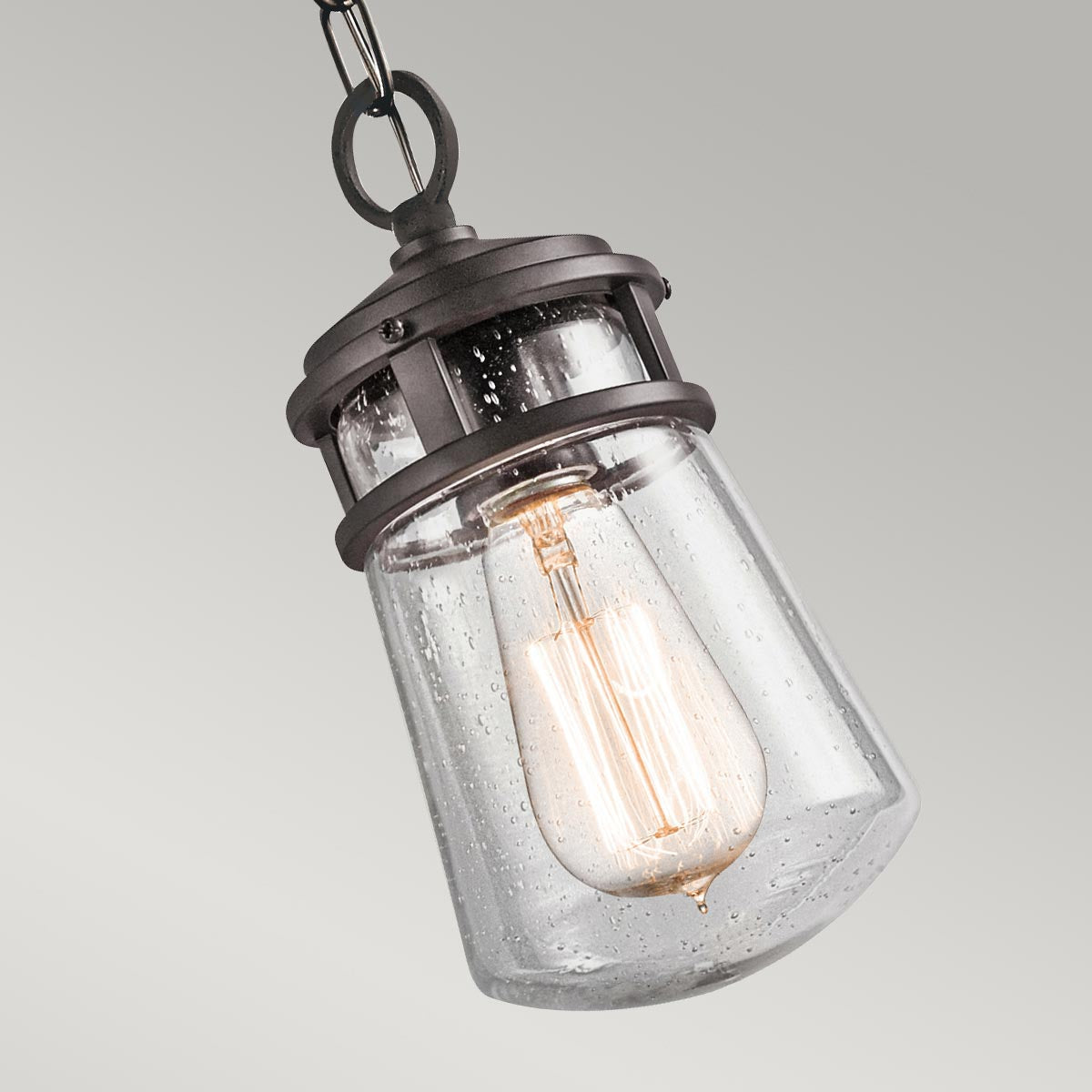 Elstead Lighting Kichler Lyndon 1 Light Small Chain Lantern - Architectural Bronze-KL-LYNDON8-S-AZ-5024005236511-Beaumonde