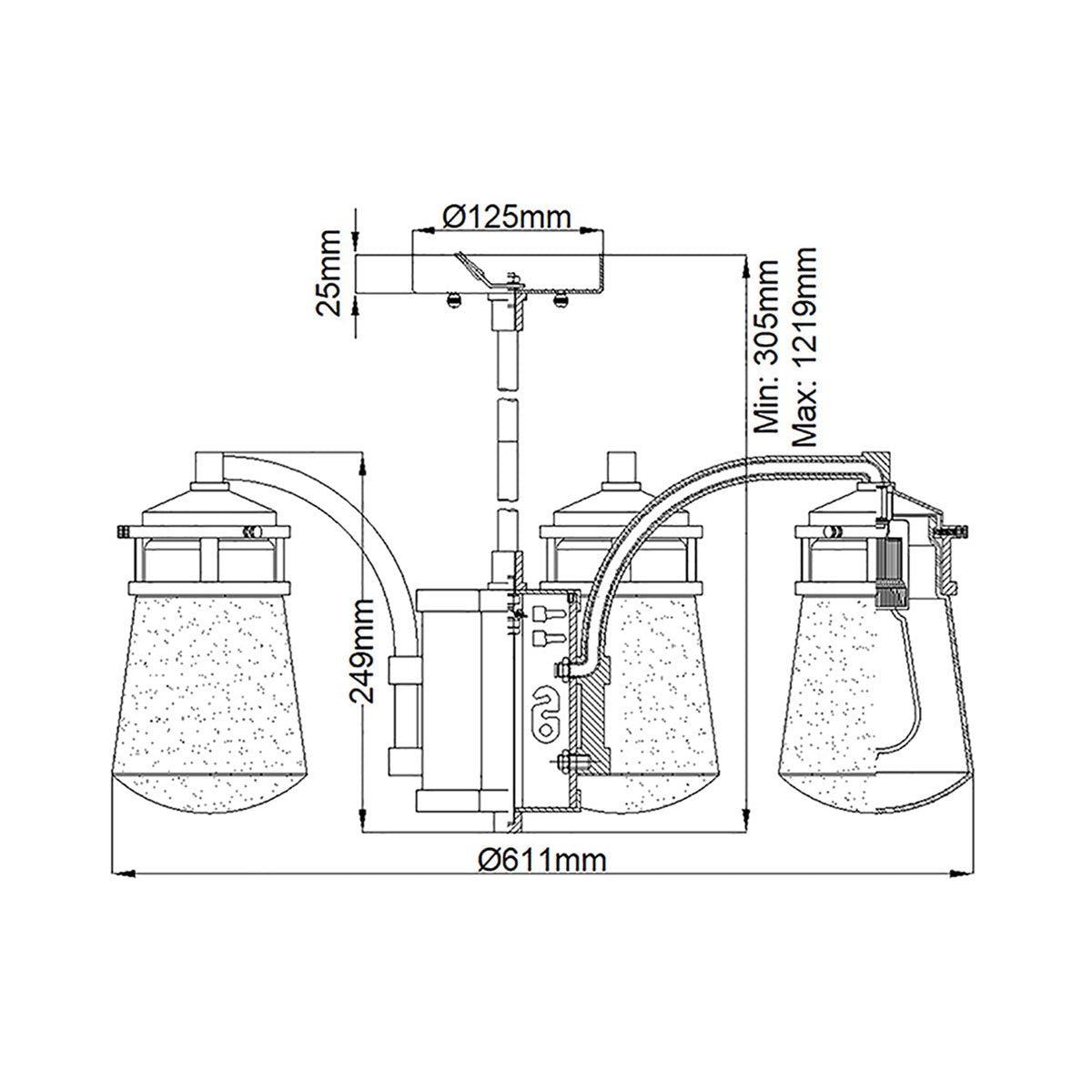 Elstead Lighting Kichler Lyndon 5 Light Outdoor Chandelier - Architectural Bronze-KL-LYNDON-5P-AZ-5024005298113-Beaumonde