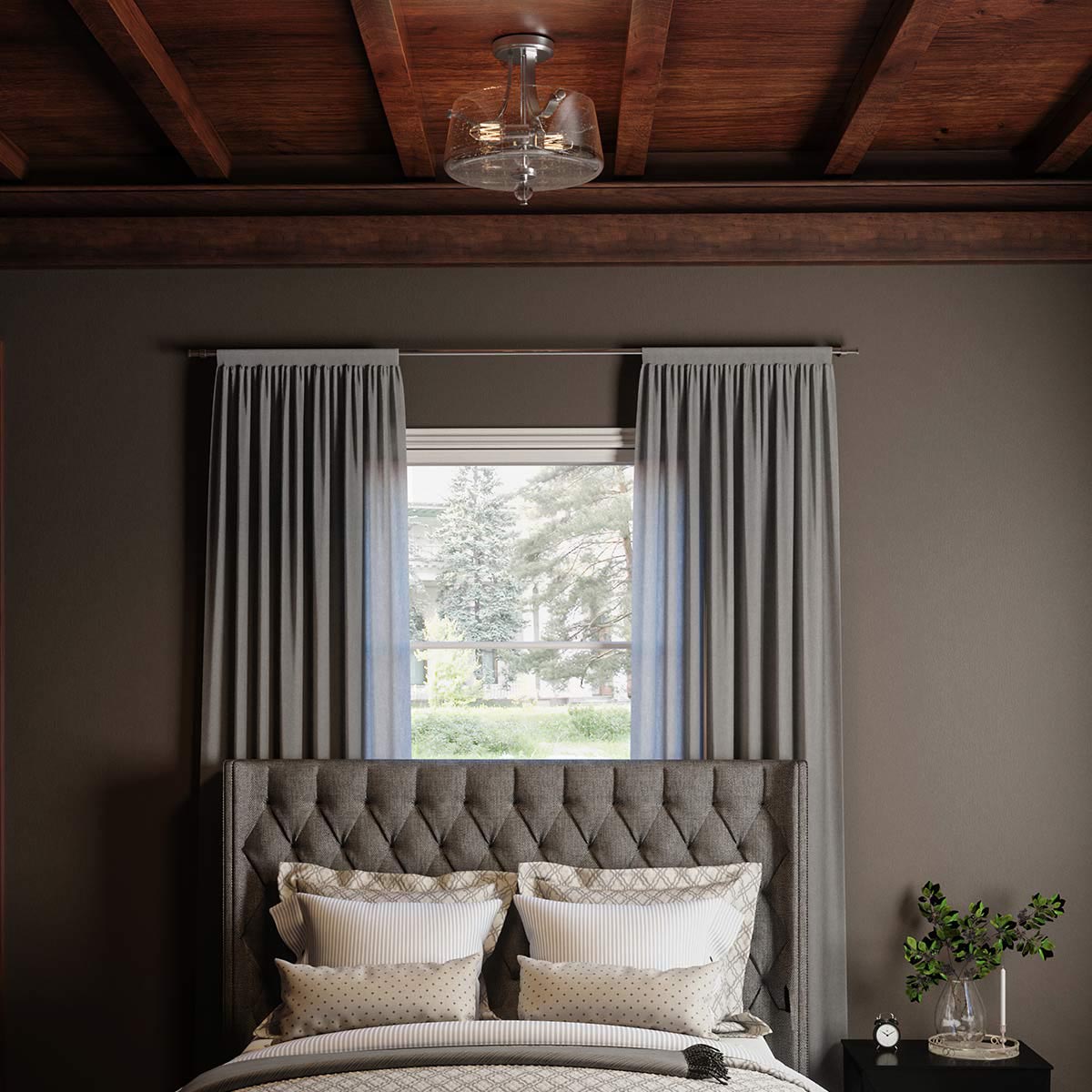 Elstead Lighting Quoizel Hollister 2 Light Semi-flush Mount - Nickel-QZ-HOLLISTER-SF-PN-5024005718413-Beaumonde