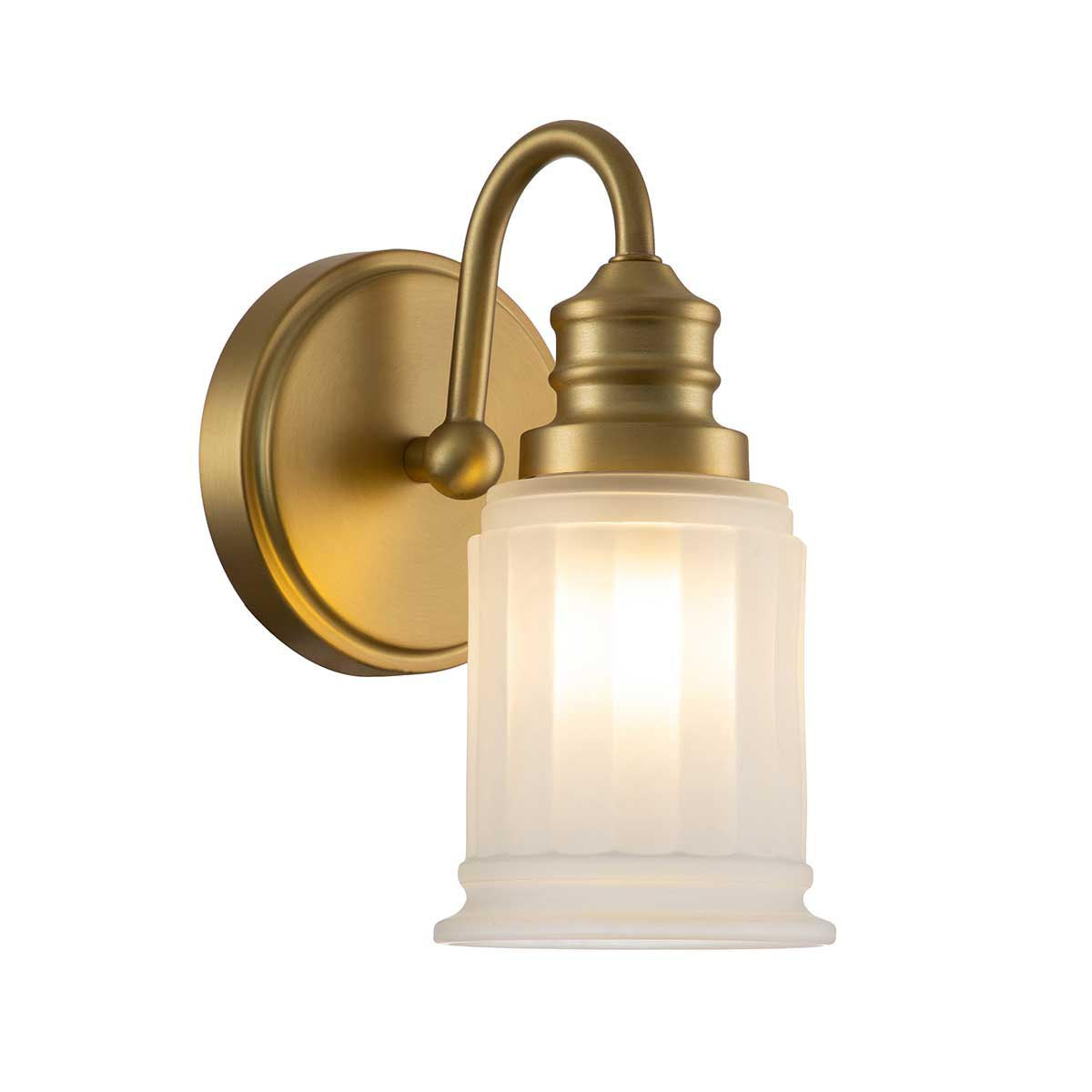 Elstead Lighting Quoizel Swell 1 Light Wall Light - Brass-QZ-SWELL1-BB-BATH-5024005596219-Beaumonde