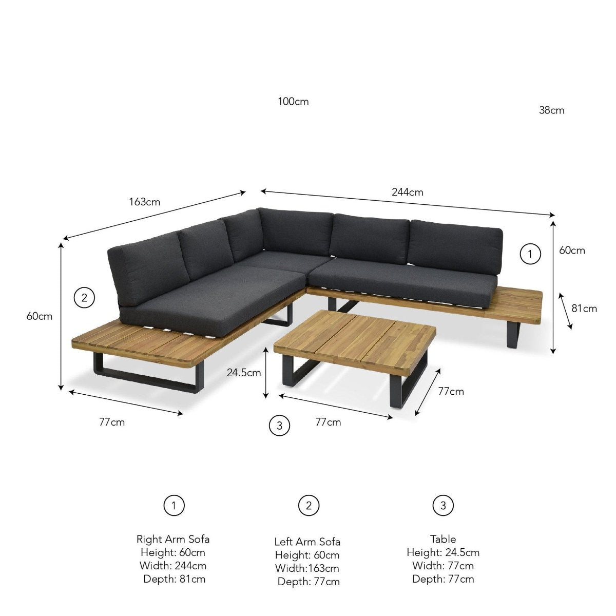 Garden Trading Bayworth Corner Sofa Set Natural-Beaumonde