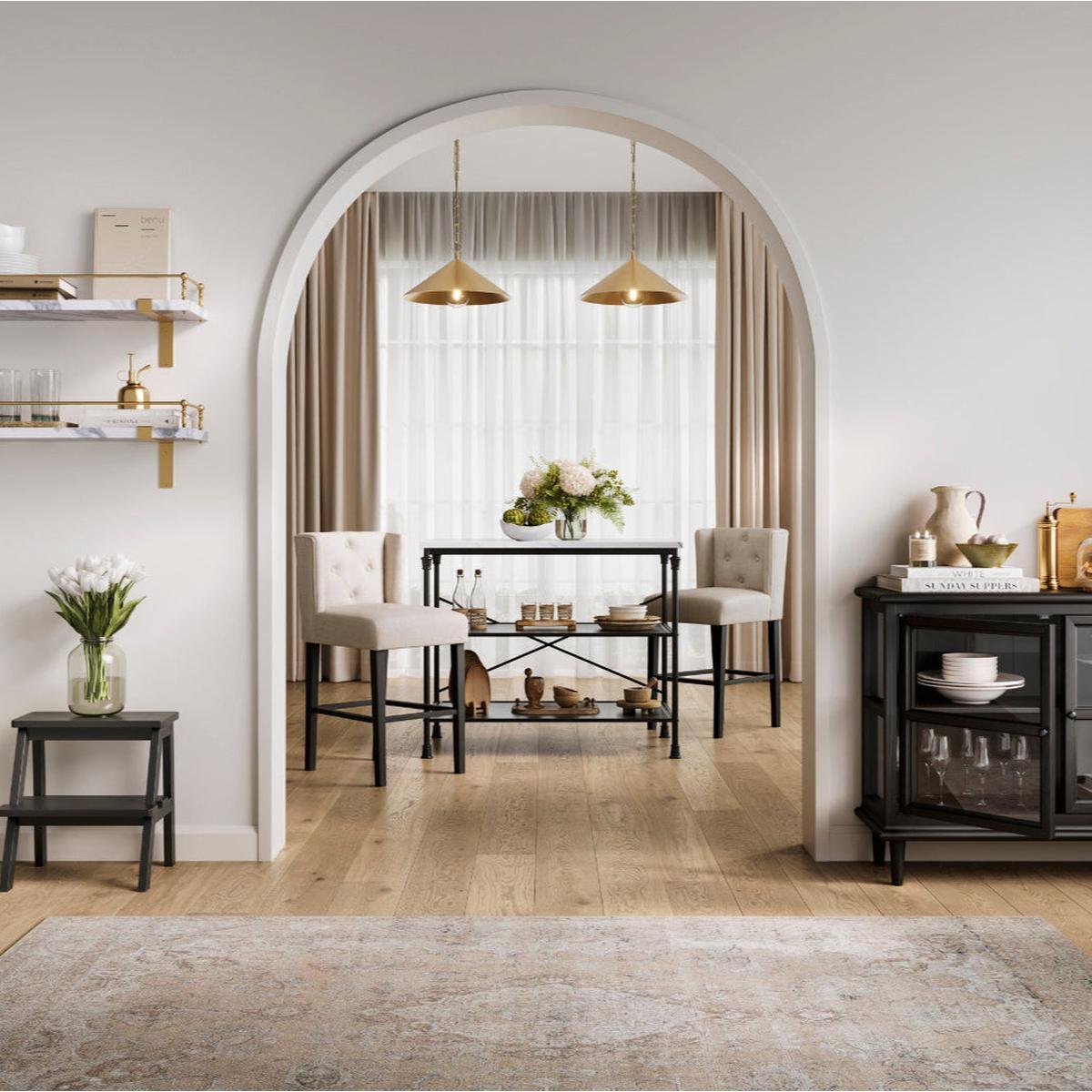 HO+ME Addison Winged Counter Stool In Stone 2