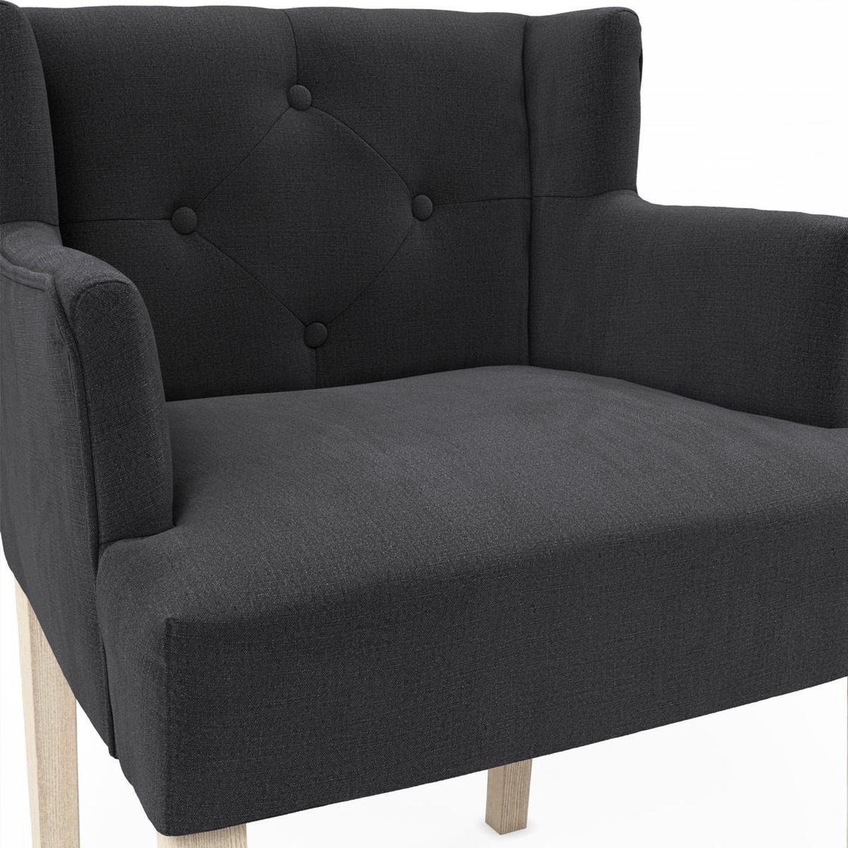 HO+ME Addison Winged Dining Armchair In Anthracite Grey close