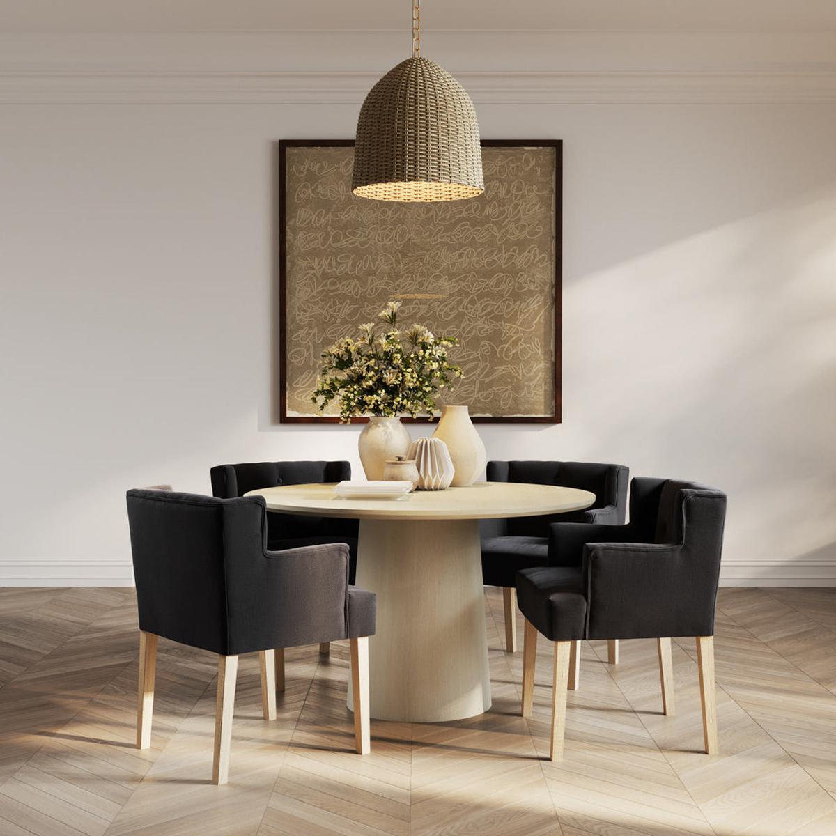 Addison Winged Dining Armchair In Anthracite Grey lifestyle