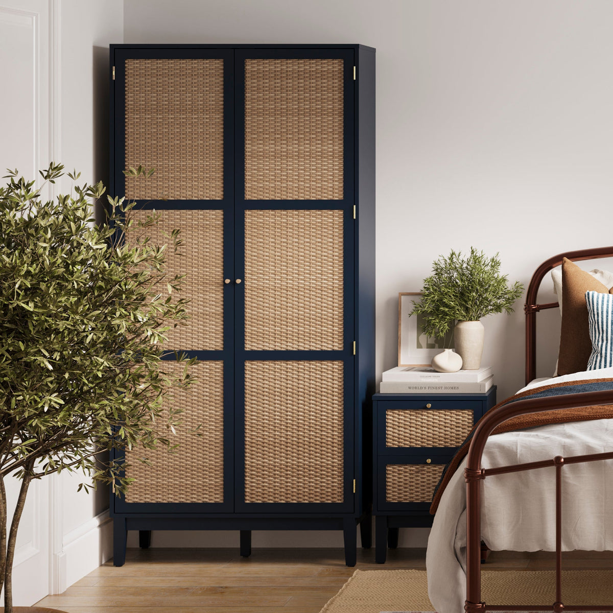 HO+ME Annecy Bedside Table In Blue lifestyle 2