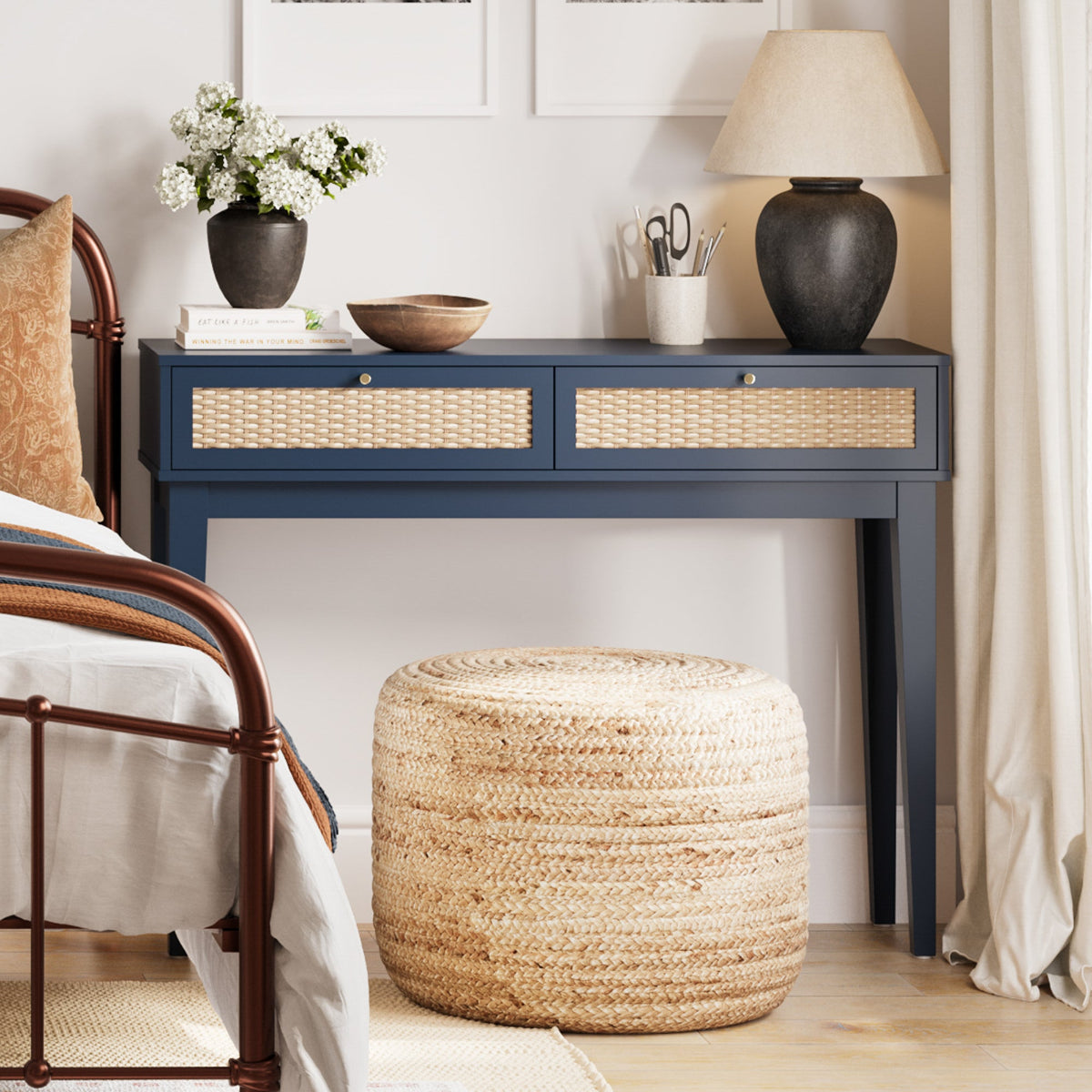 HO+ME Annecy Dressing Table In Blue-Beaumonde