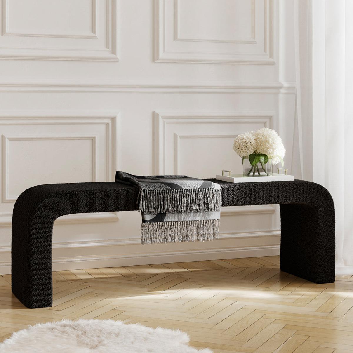 HO+ME Arcane Bench In Black Boucle lifestyle
