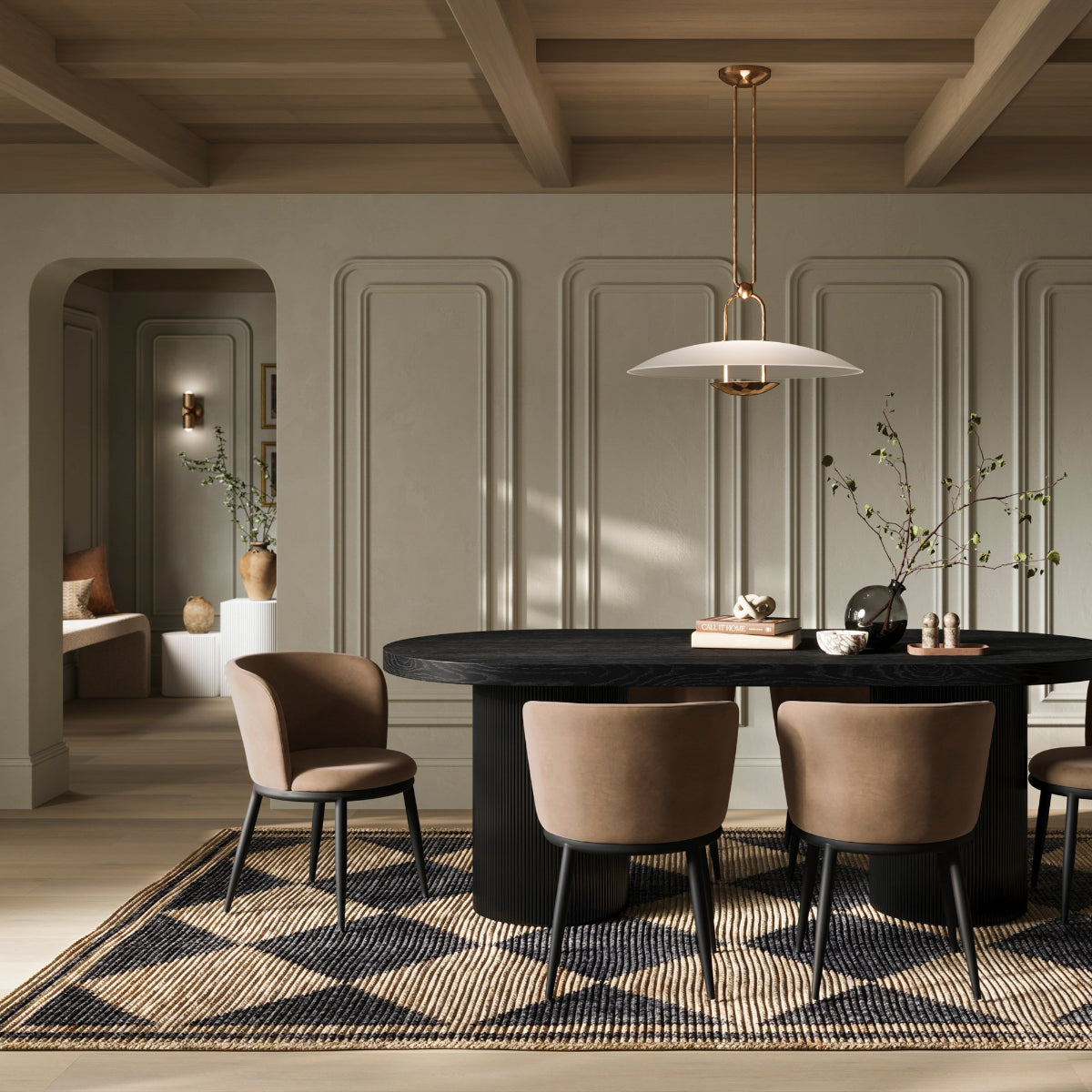 HO+ME Arcane Bench In Buff Boucle lifestyle 2