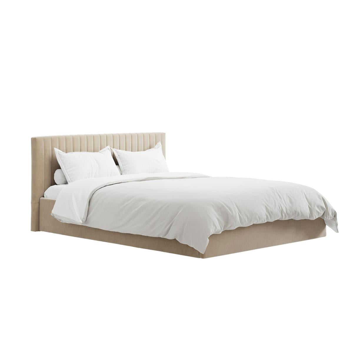HO+ME Arden Ottoman King Size Bed In Beige-Beaumonde