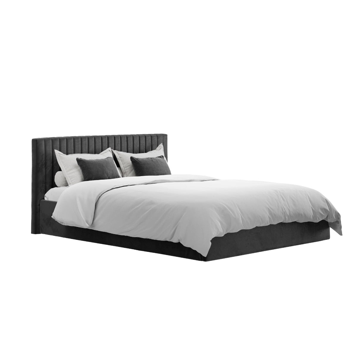 HO+ME Arden Ottoman Super King Size Bed In Black dressed