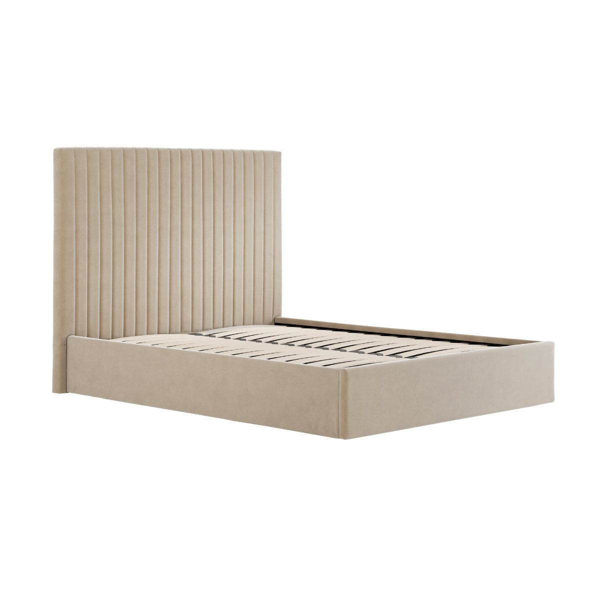 HO+ME Arden Tall Ottoman Double Bed In Beige angle