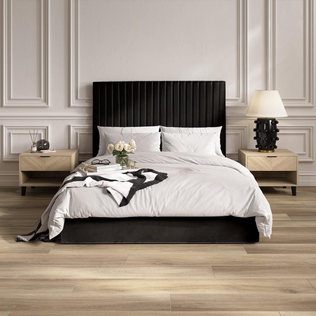 HO+ME Arden Tall Ottoman Double Bed In Black-Beaumonde