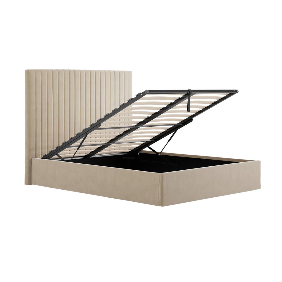 HO+ME Arden Tall Ottoman King Size Bed In Beige-Beaumonde
