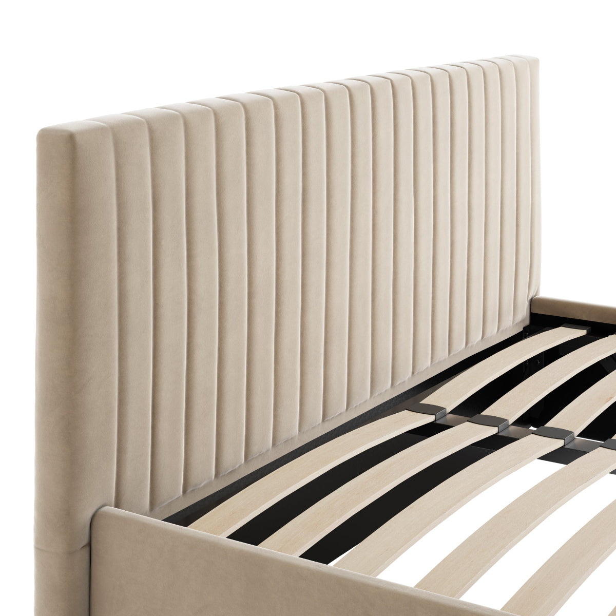 HO+ME Arden Tall Ottoman Super King Size Bed In Beige close