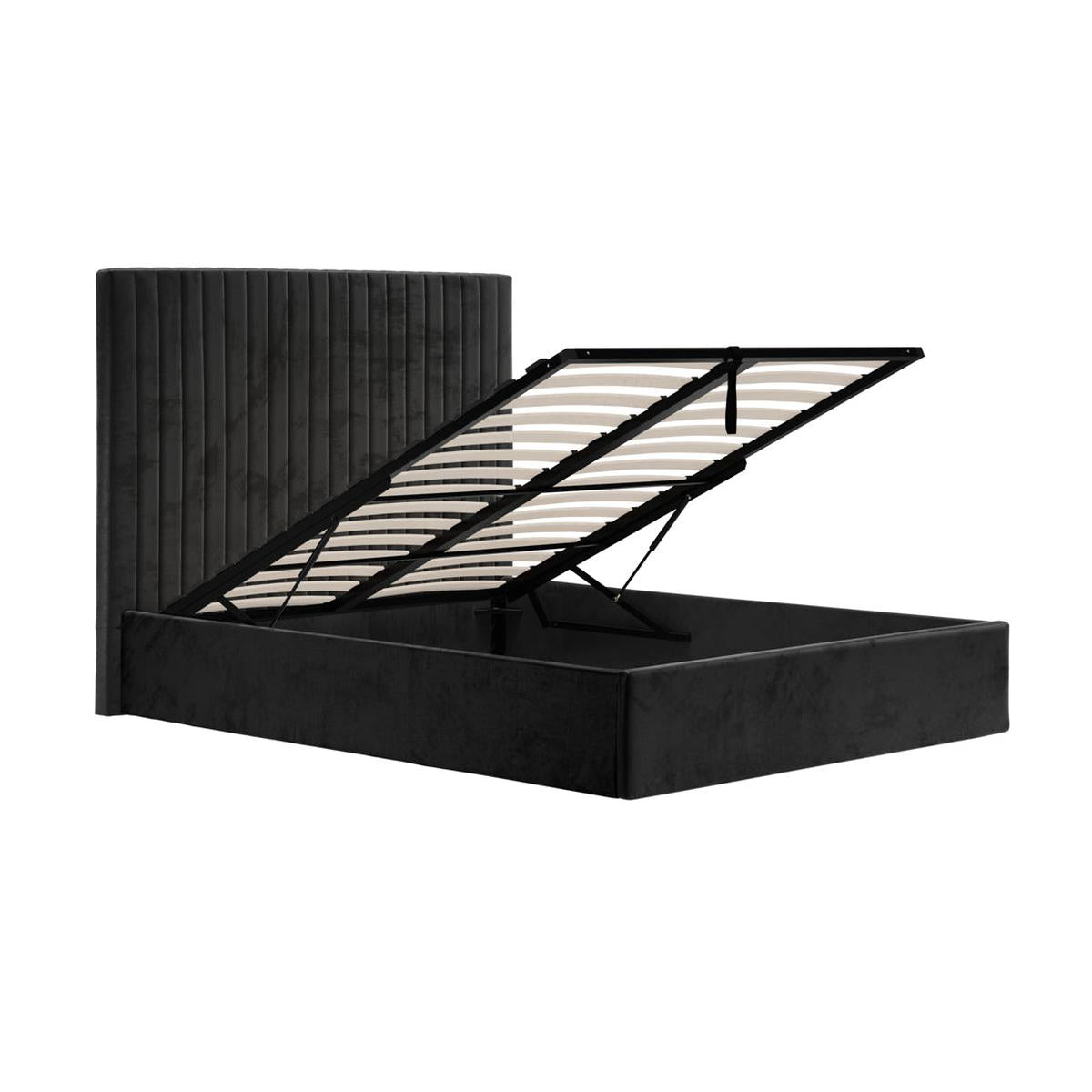 HO+ME Arden Tall Ottoman Super King Size Bed In Black-Beaumonde