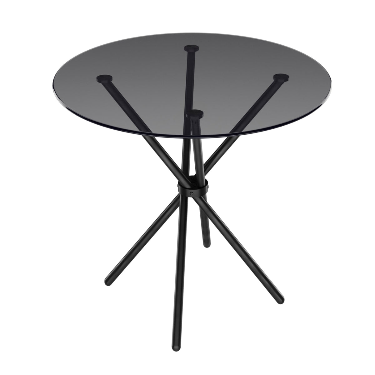 HO+ME Artie Dining Table In Black And Smoked Glass