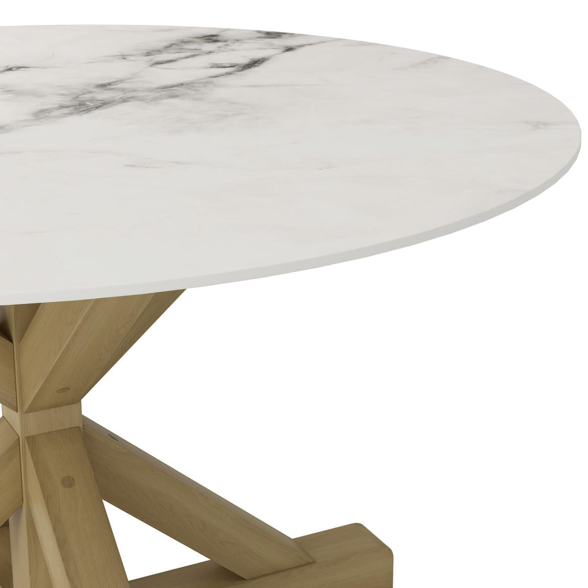 HO+ME Auberge Dining Table In Latte Wood And Sintered Stone close