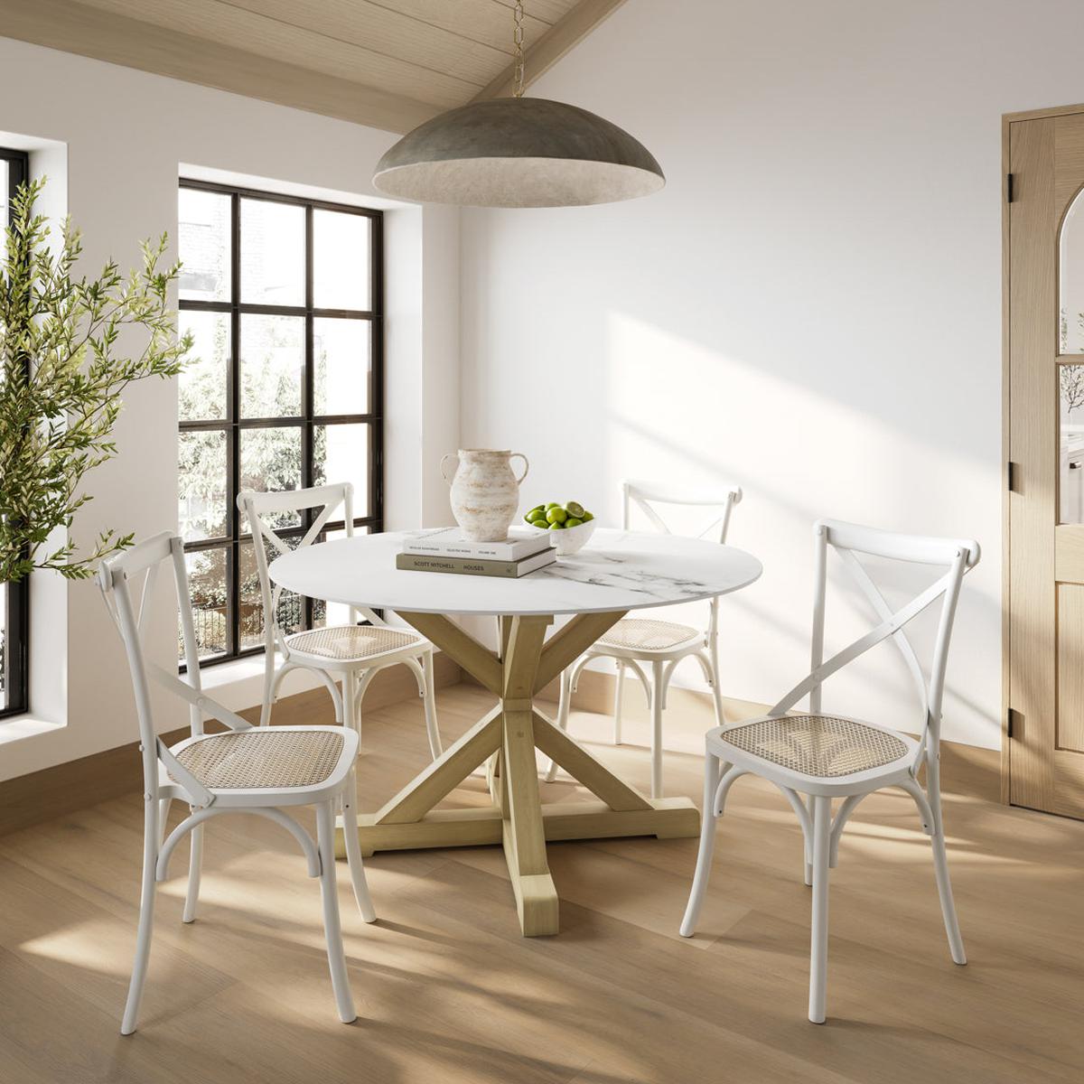HO+ME Auberge Dining Table In Latte Wood And Sintered Stone lifestyle