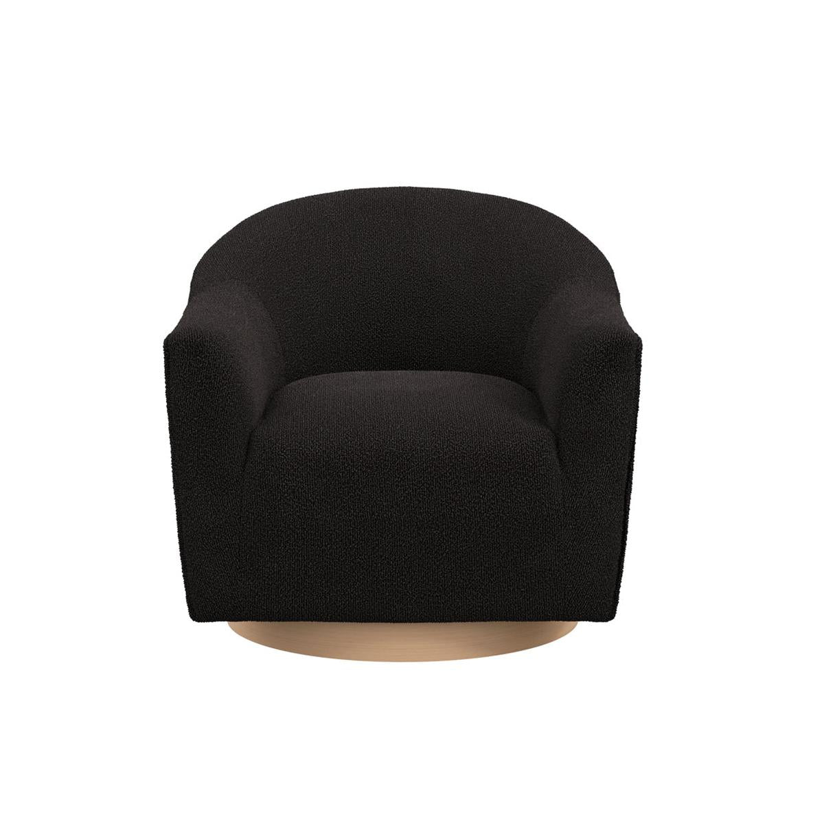 HO+ME Aurora Swivel Chair In Black Boucle lifestyle front